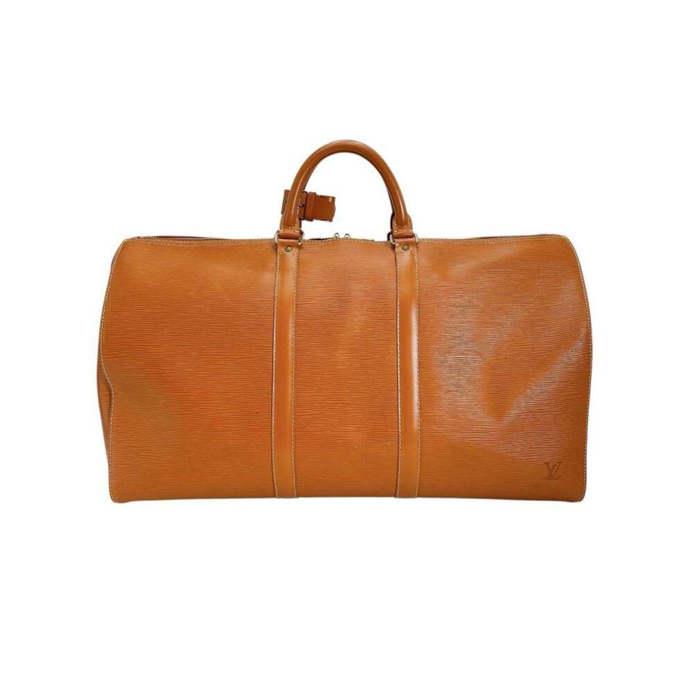 LOUIS VUITTON Brown Leather Keepall 50 Boston Bag - Picture 2 of 16